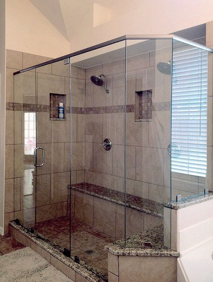 A sophisticated shower enclosure in Austin home