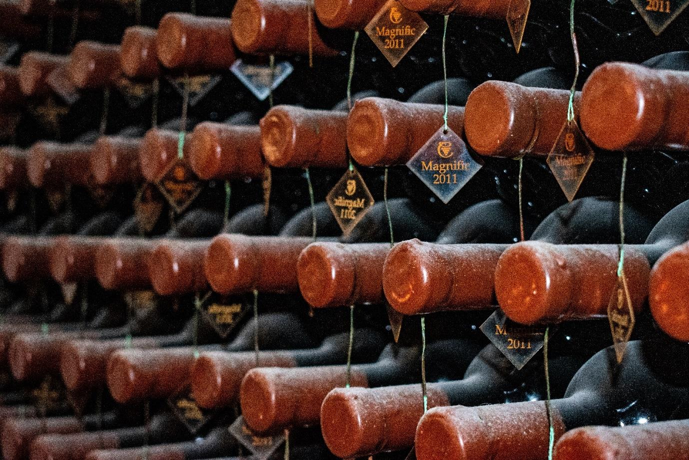 Stacks of Wine bottle