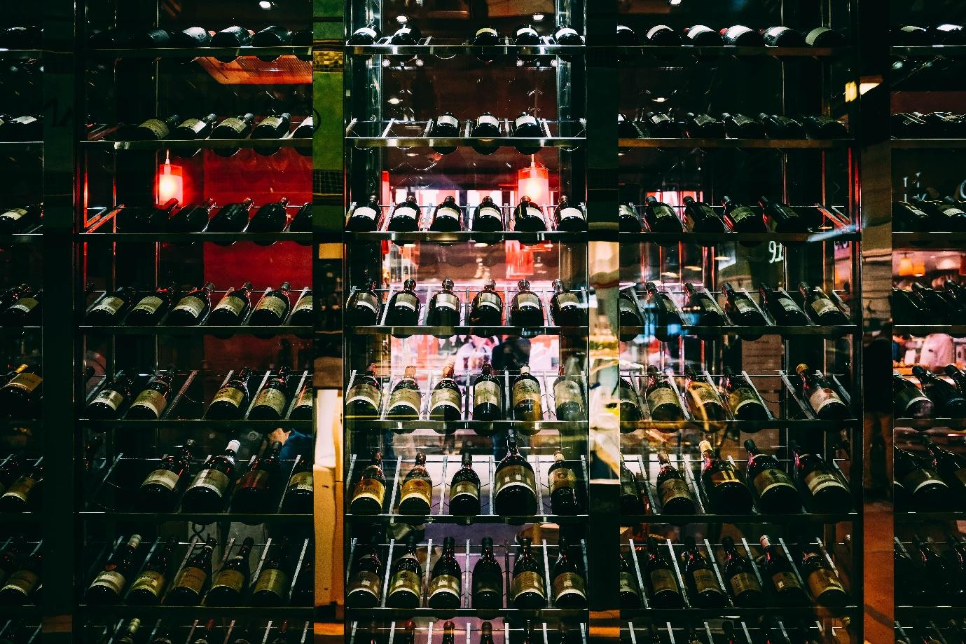 Wine racks in a cellar